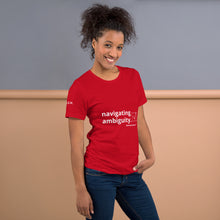 Load image into Gallery viewer, Winzo the Cat Navigating Ambiguity Unisex T-shirt